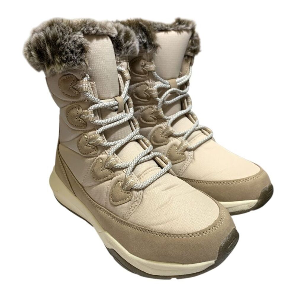Eddie Bauer Women's Aven Snow Boot with Faux Fur Lining - Cream